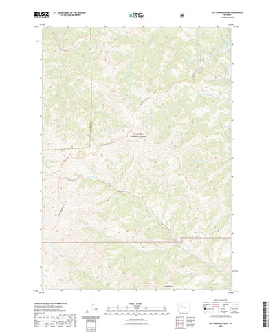 United States Geological Survey Cottonwood Peak, WY (2021, 24000-Scale) digital map