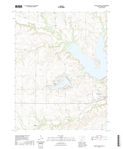 United States Geological Survey Council Grove Lake, KS (2022, 24000-Scale) digital map