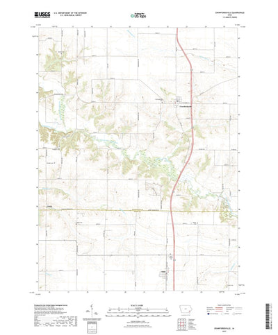 United States Geological Survey Crawfordsville, IA (2022, 24000-Scale) digital map