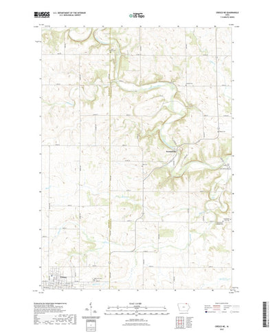 United States Geological Survey Cresco NE, IA (2022, 24000-Scale) digital map