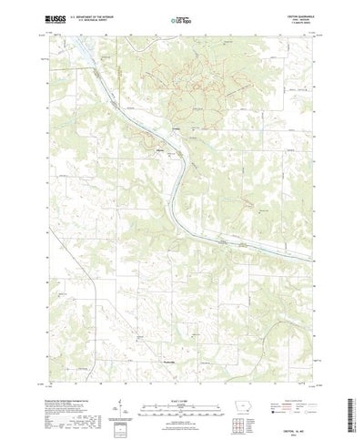 United States Geological Survey Croton, IA (2022, 24000-Scale) digital map