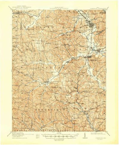 United States Geological Survey Cumberland, OH (1911, 62500-Scale) digital map