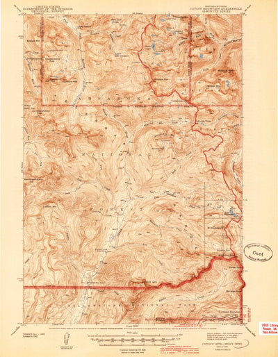 United States Geological Survey Cutoff Mountain, MT-WY (1944, 62500-Scale) digital map