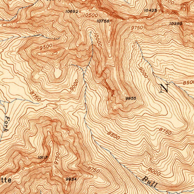 United States Geological Survey Cutoff Mountain, MT-WY (1944, 62500-Scale) digital map