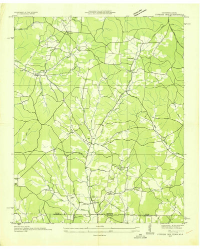 United States Geological Survey Cypress Inn, TN-AL (1936, 24000-Scale) digital map