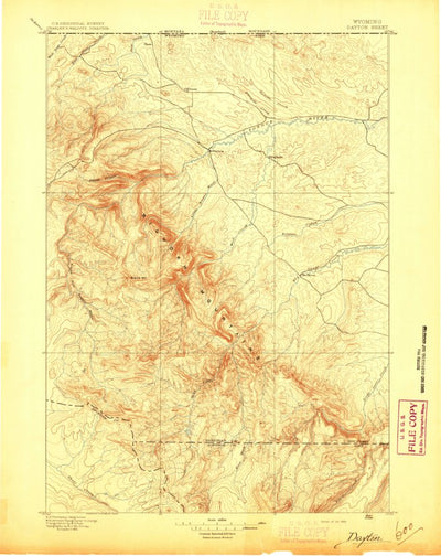 United States Geological Survey Dayton, WY-MT (1895, 125000-Scale) digital map