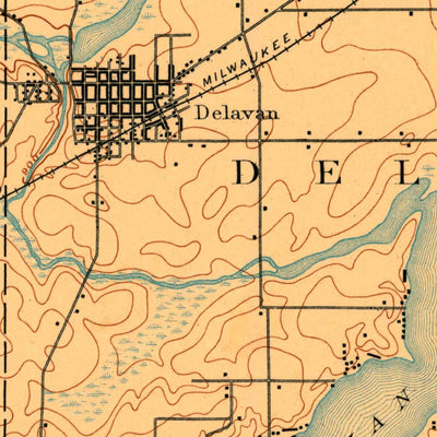 United States Geological Survey Delavan, WI (1893, 62500-Scale) digital map