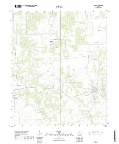 United States Geological Survey Detroit, TX (2022, 24000-Scale) digital map