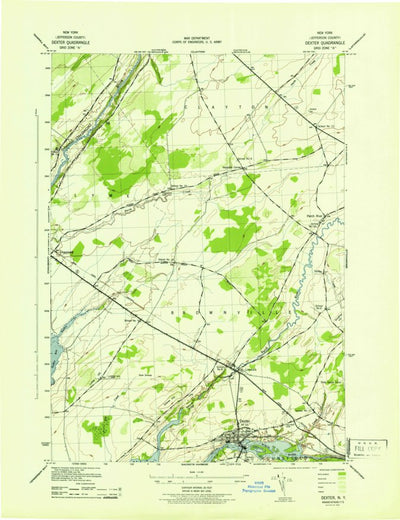 United States Geological Survey Dexter, NY (1943, 31680-Scale) digital map
