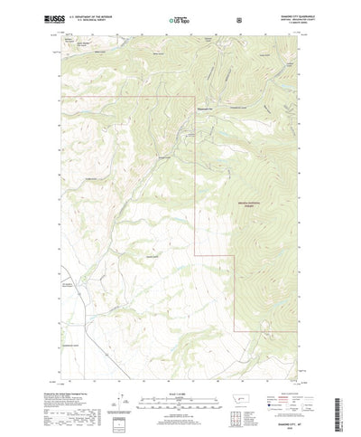 United States Geological Survey Diamond City, MT (2020, 24000-Scale) digital map