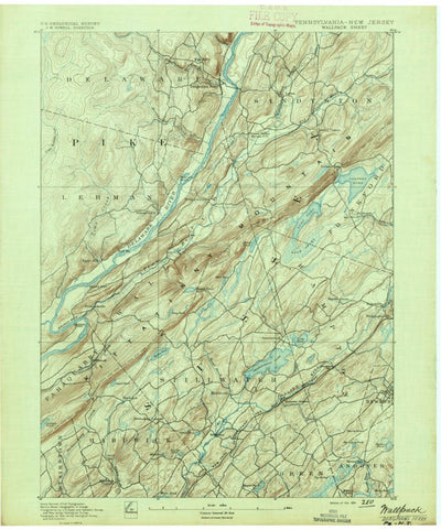 United States Geological Survey Dingmans Ferry, PA-NJ (1891, 62500-Scale) digital map