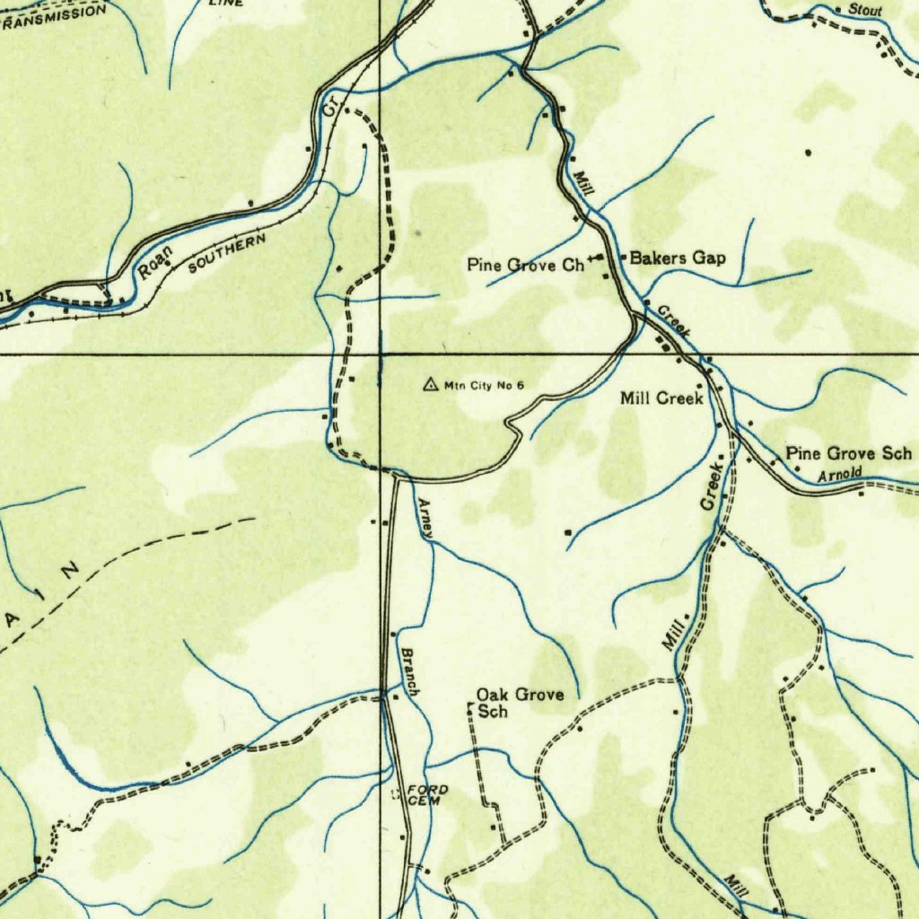 Doc Mountain, TN-NC (1935, 48000-Scale) Map by United States Geological ...