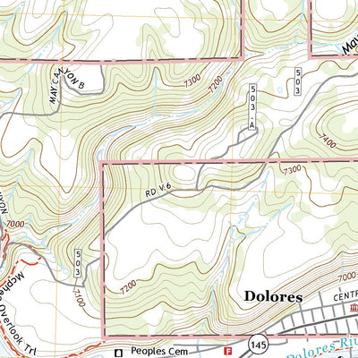 United States Geological Survey Dolores West, CO (2022, 24000-Scale) digital map