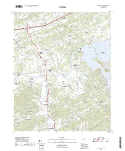United States Geological Survey Douglas Dam, TN (2022, 24000-Scale) digital map