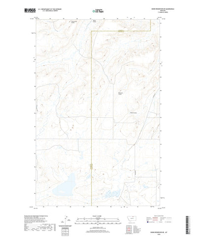 United States Geological Survey Down Reservoir NE, MT (2020, 24000-Scale) digital map
