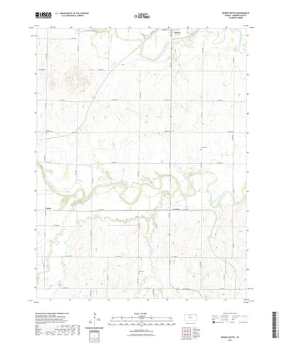 United States Geological Survey Downs South, KS (2022, 24000-Scale) digital map