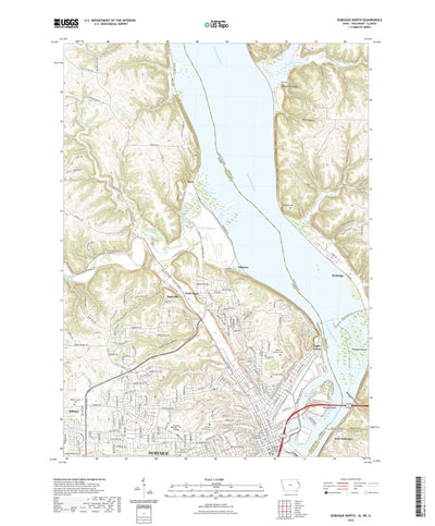 United States Geological Survey Dubuque North, IA (2022, 24000-Scale) digital map