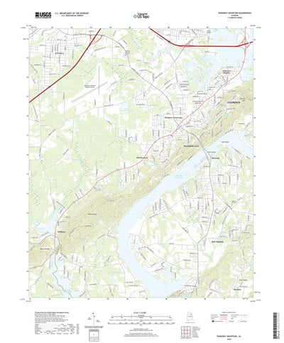 United States Geological Survey Dunaway Mountain, AL (2020, 24000-Scale) digital map