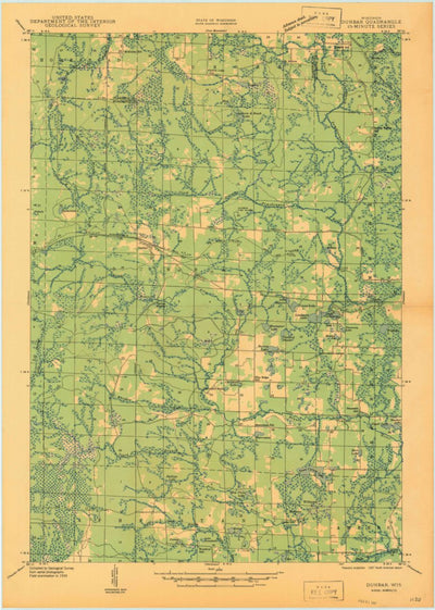 United States Geological Survey Dunbar, WI (1947, 48000-Scale) digital map