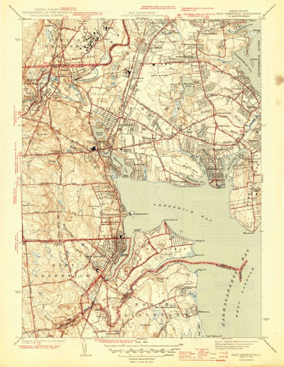 United States Geological Survey East Greenwich, RI (1944, 31680-Scale) digital map