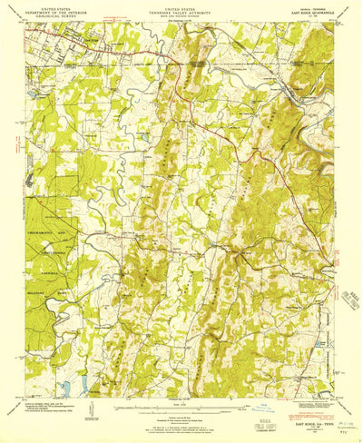 United States Geological Survey East Ridge, TN-GA (1943, 24000-Scale) digital map