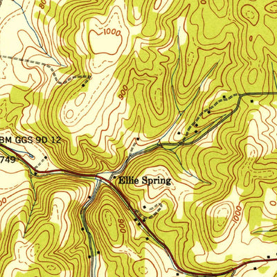 United States Geological Survey East Ridge, TN-GA (1943, 24000-Scale) digital map