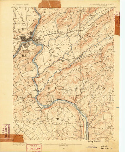 United States Geological Survey Easton, PA-NJ (1890, 62500-Scale) digital map