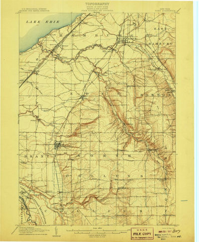 United States Geological Survey Eden, NY (1907, 62500-Scale) digital map