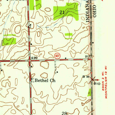 United States Geological Survey Edon, OH-IN (1940, 24000-Scale) digital map
