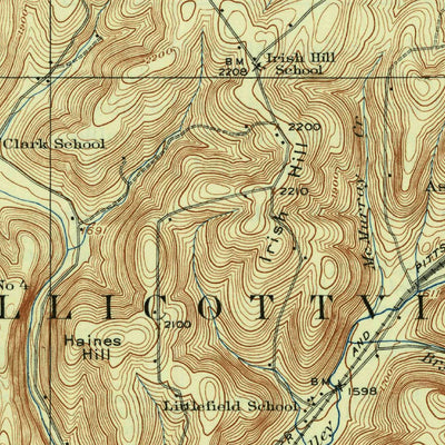 United States Geological Survey Ellicottville, NY (1924, 62500-Scale) digital map