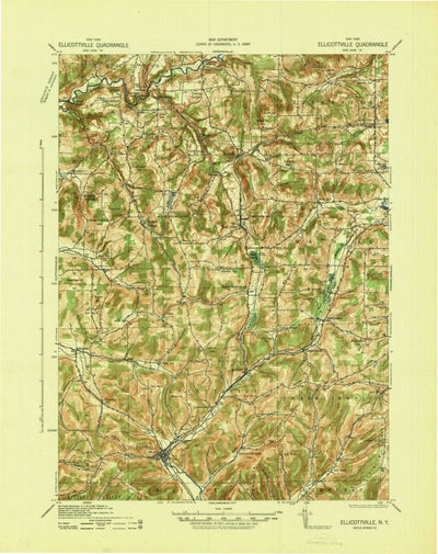 United States Geological Survey Ellicottville, NY (1941, 62500-Scale) digital map