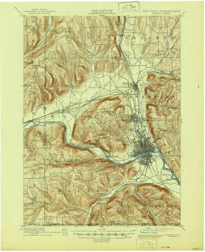 United States Geological Survey Elmira, NY-PA (1895, 62500-Scale) digital map