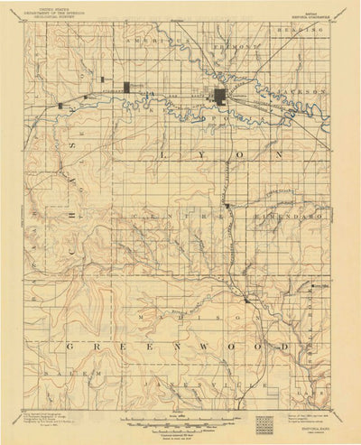 United States Geological Survey Emporia, KS (1894, 125000-Scale) digital map