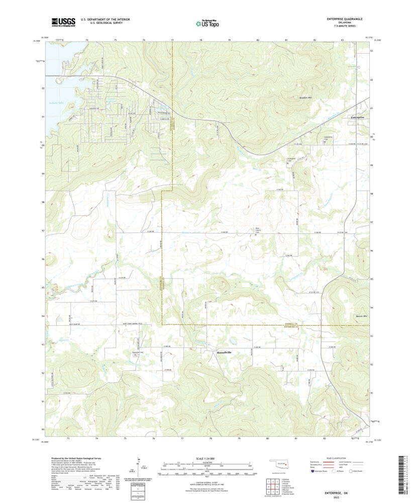 Enterprise, OK (2022, 24000-Scale) Map by United States Geological