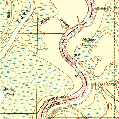 United States Geological Survey Estiffanulga, FL (1945, 31680-Scale) digital map