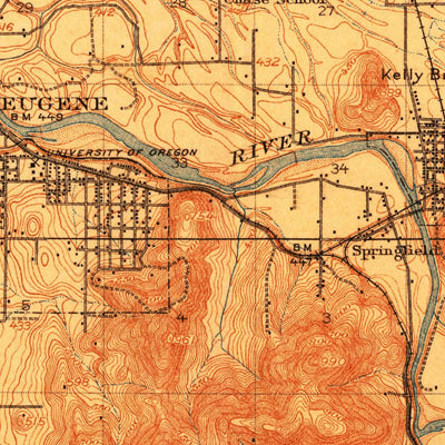 United States Geological Survey Eugene, OR (1910, 62500-Scale) digital map