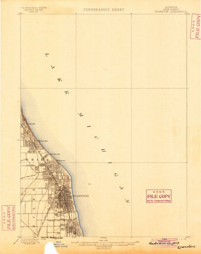 United States Geological Survey Evanston, IL (1899, 62500-Scale) digital map