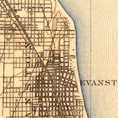 United States Geological Survey Evanston, IL (1899, 62500-Scale) digital map