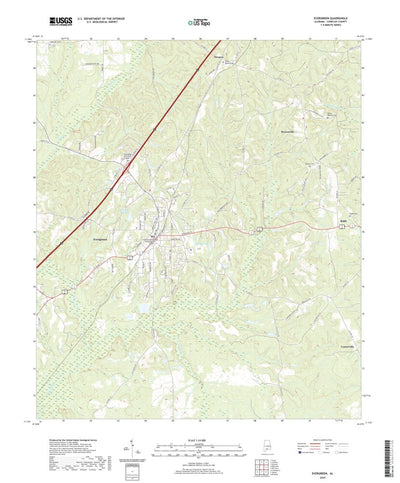 United States Geological Survey Evergreen, AL (2020, 24000-Scale) digital map