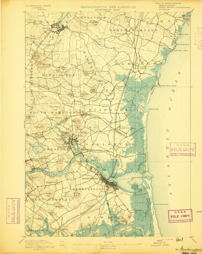 United States Geological Survey Exeter, NH-MA (1894, 62500-Scale) digital map