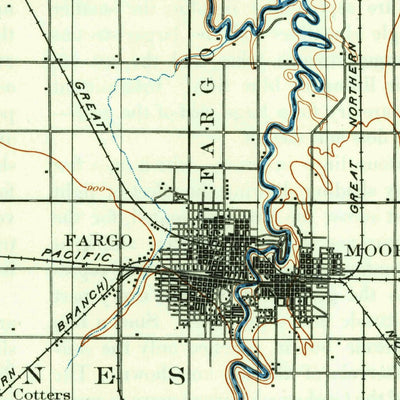 United States Geological Survey Fargo, ND-MN (1897, 125000-Scale) digital map