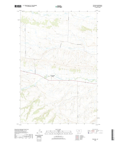 United States Geological Survey Fish Dam, MT (2020, 24000-Scale) digital map