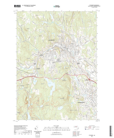 United States Geological Survey Fitchburg, MA (2021, 24000-Scale) digital map