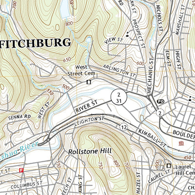 United States Geological Survey Fitchburg, MA (2021, 24000-Scale) digital map