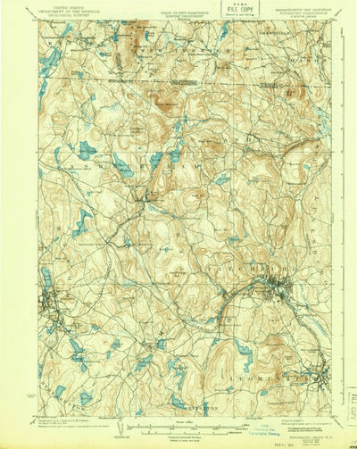 United States Geological Survey Fitchburg, MA-NH (1935, 62500-Scale) digital map