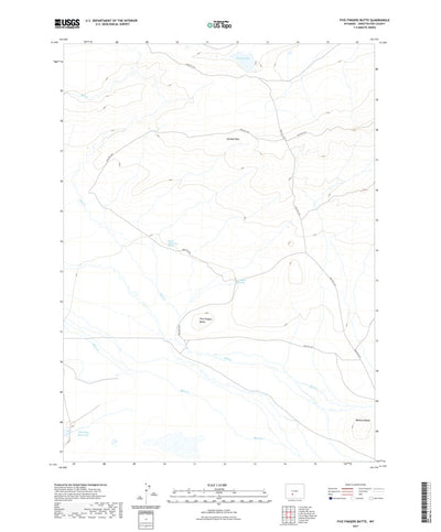 United States Geological Survey Five Fingers Butte, WY (2021, 24000-Scale) digital map