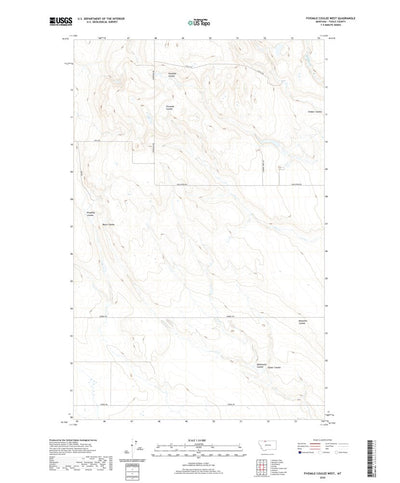 United States Geological Survey Fivemile Coulee West, MT (2020, 24000-Scale) digital map