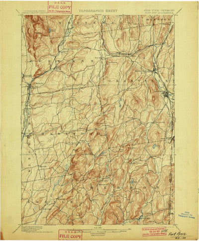 United States Geological Survey Fort Ann, NY-VT (1901, 62500-Scale) digital map