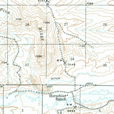 United States Geological Survey Fort Hill, WY (1945, 62500-Scale) digital map