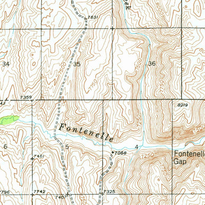 United States Geological Survey Fort Hill, WY (1945, 62500-Scale) digital map